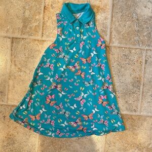 Wonder Nation Teal Polo Dress with Butterfly Accent